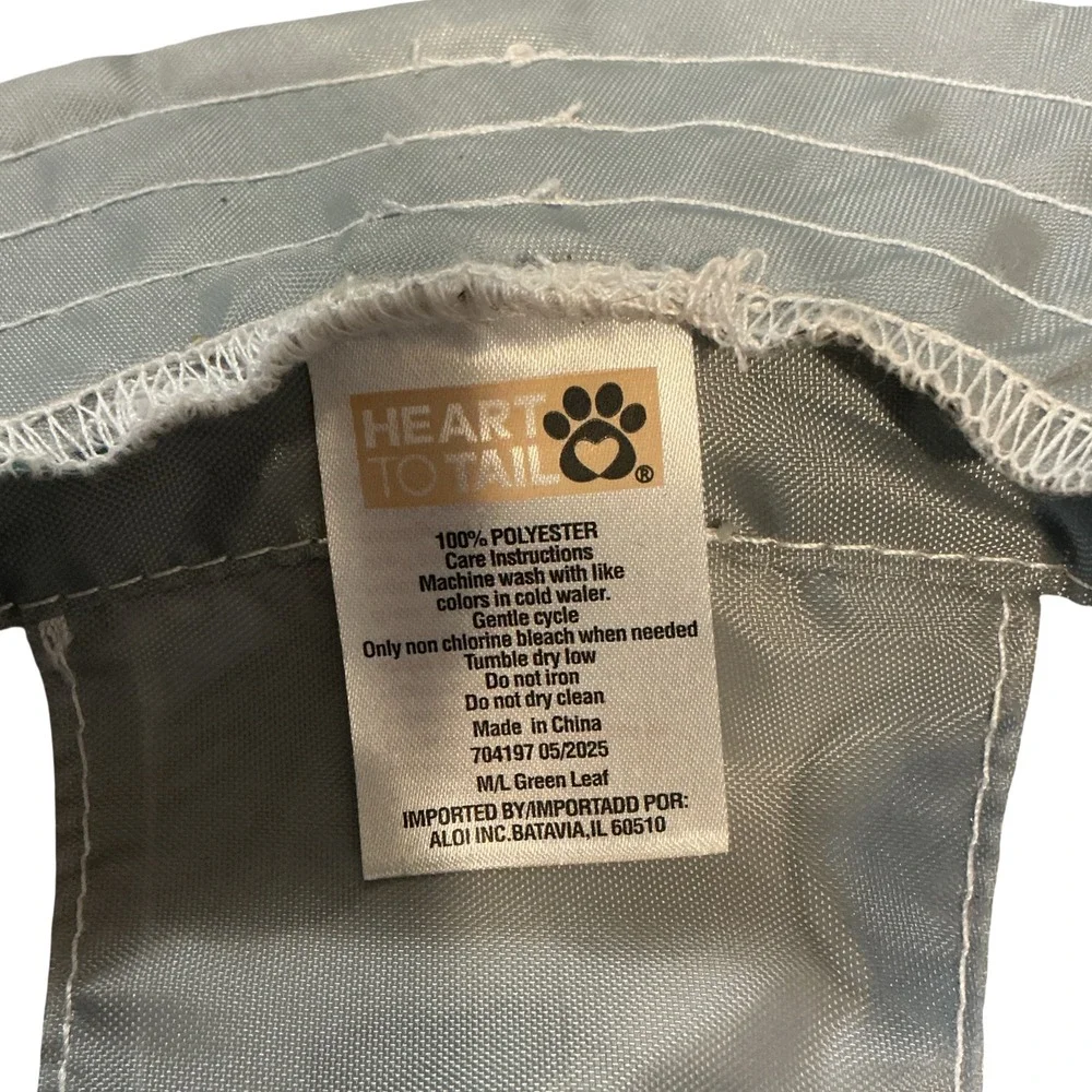 Heart To Tail Pet Sun Hat Green Monstera Leaf Print Bucket Hat M/L Adjustable